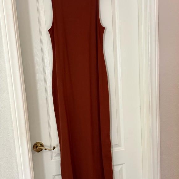 Sezane Rust Button-Front Midi Dress - Picture 6 of 13